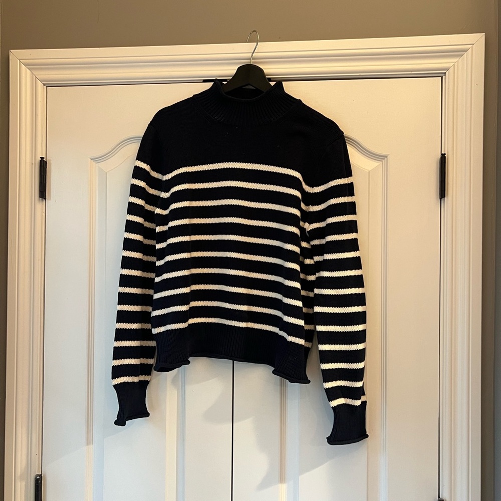 Striped Navy and White Women's Sweater